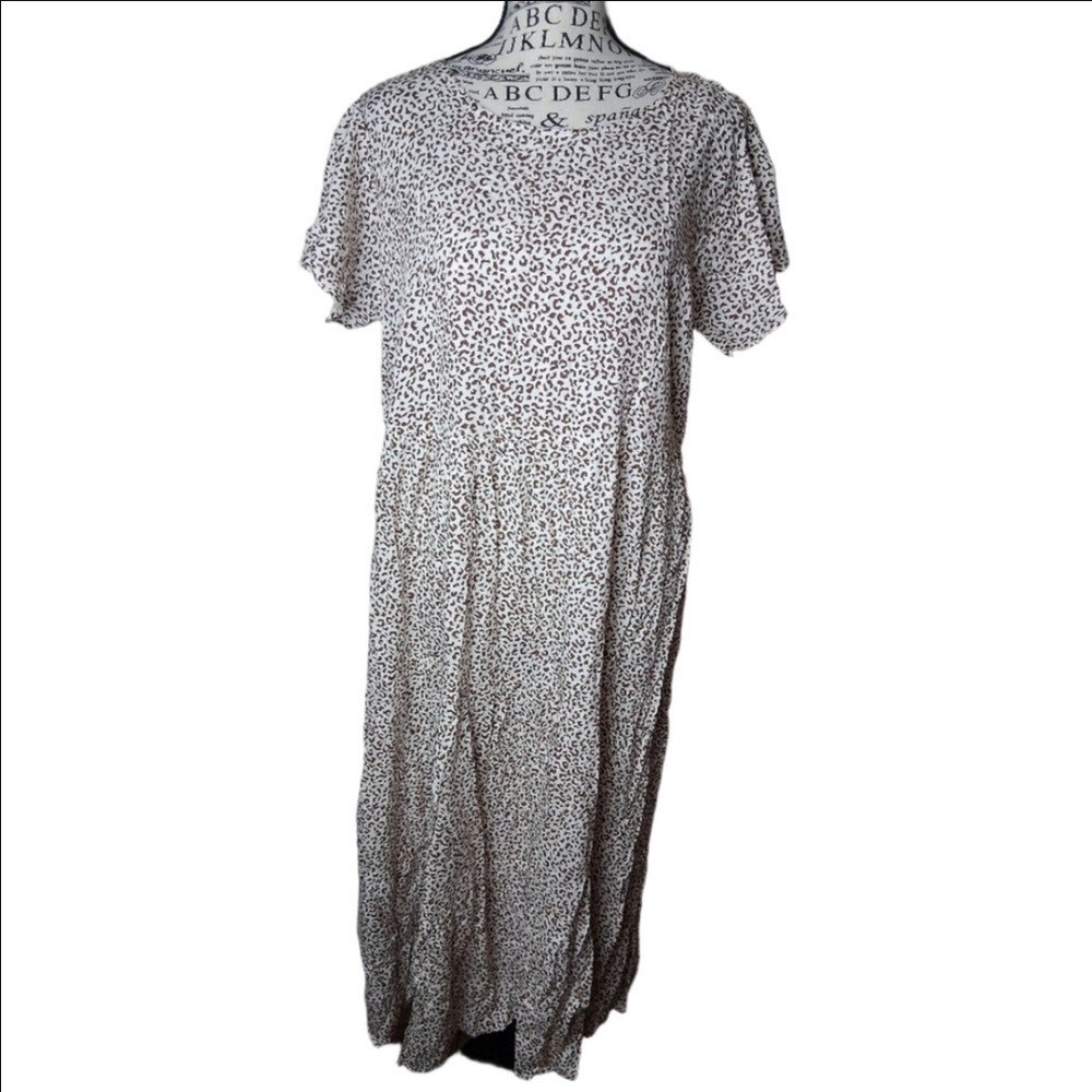 Fantaslook Medium Womens Animal Print Maxi Dress Nwt